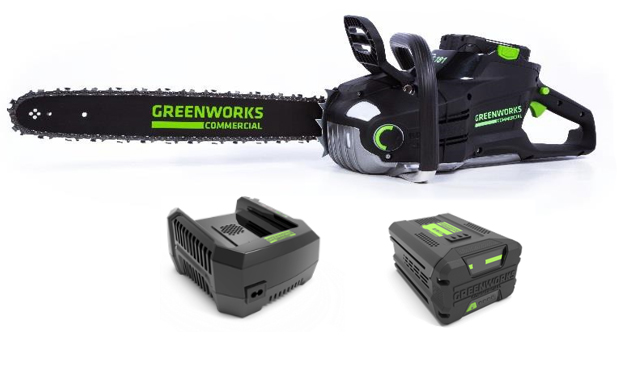 Цепная пила аккумуляторная Greenworks GC82CS25, 82V, 46 см, бесщеточная, с 1хАКБ 5 А.ч. и ЗУ 2007507UB